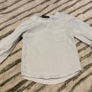 White Long Sleeve Shirt with Pocket